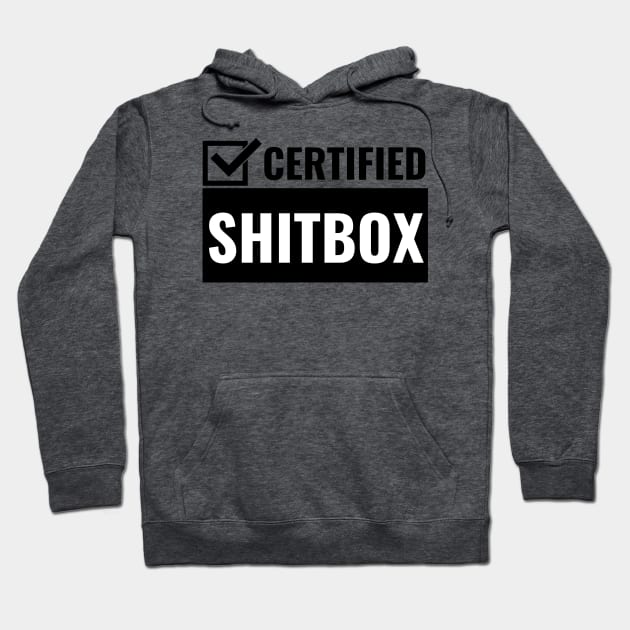 Certified Shitbox - Black Checkbox Design Hoodie by Double E Design